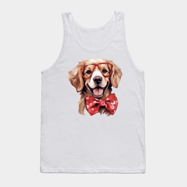 Fancy Golden Retriever Dog Tank Top by Chromatic Fusion Studio